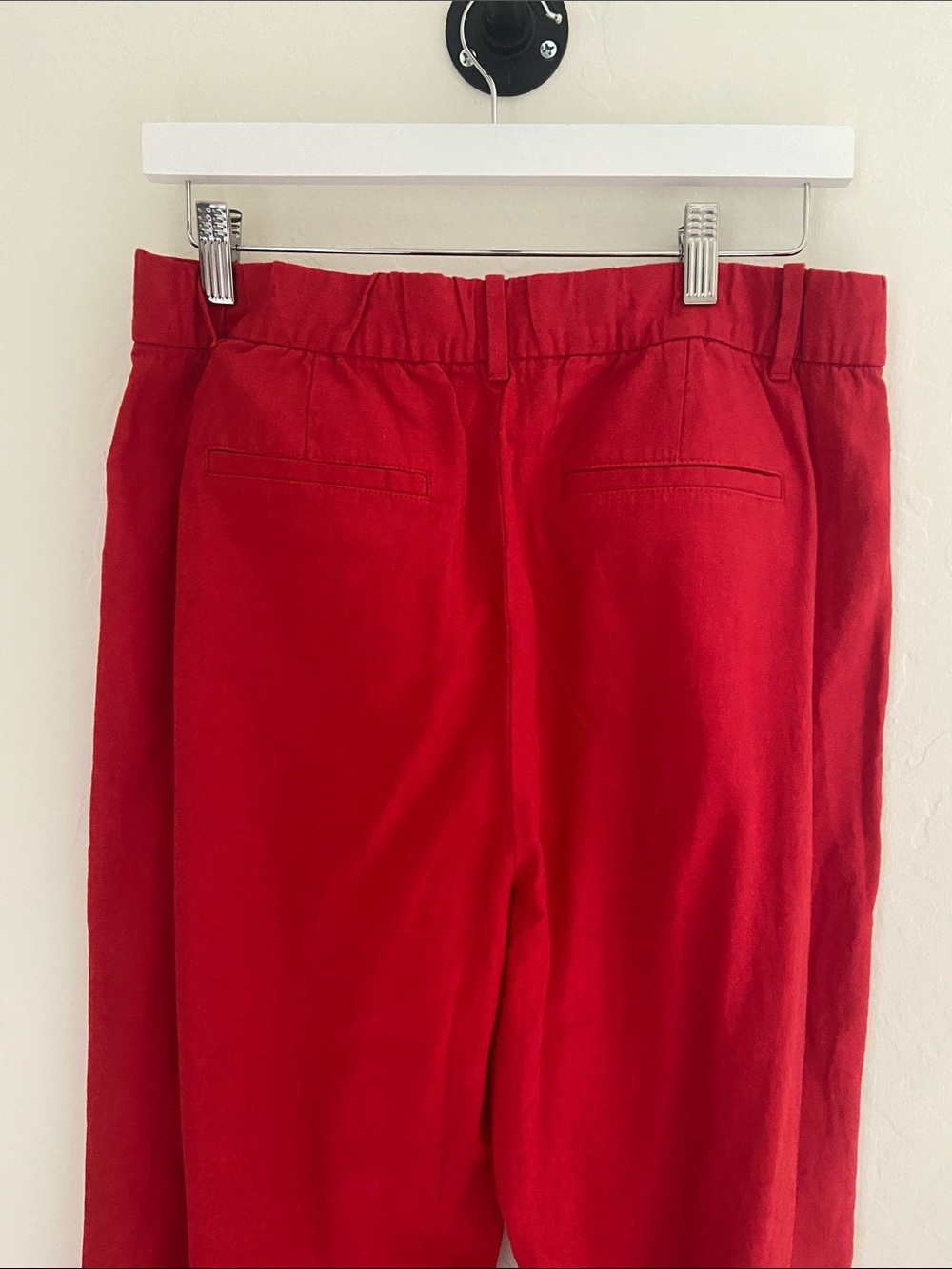 GAP | Red “365” High-Rise Linen-Blend Trousers Size 10P - Picture 4 of 7